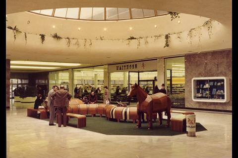 The original Brent Cross wooden animals were located outside Waitrose and Fenwick until 1995.